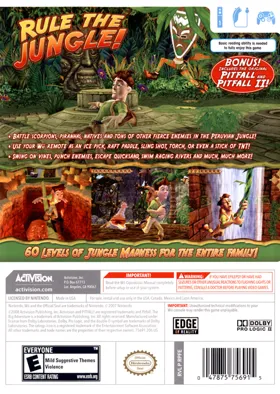 Pitfall- The Big Adventure box cover back
